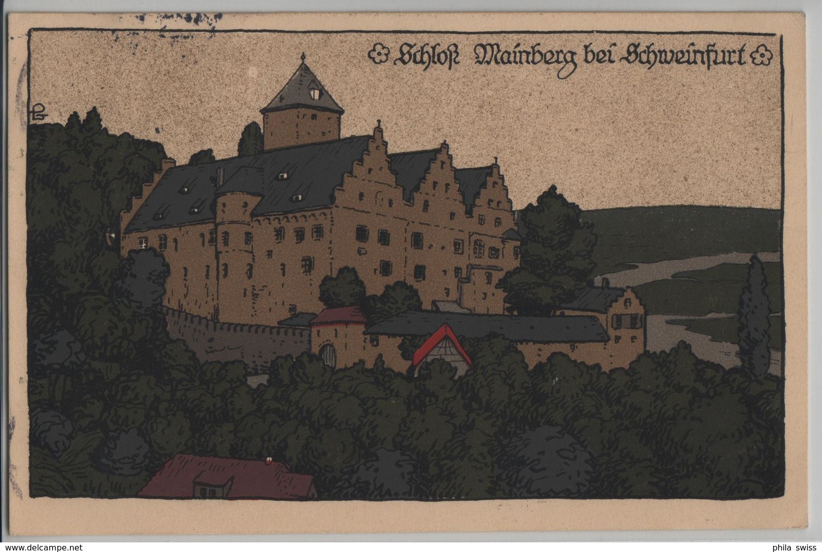 Schloss Mainberg Bei Schweinfurt - Steindruck - Schweinfurt