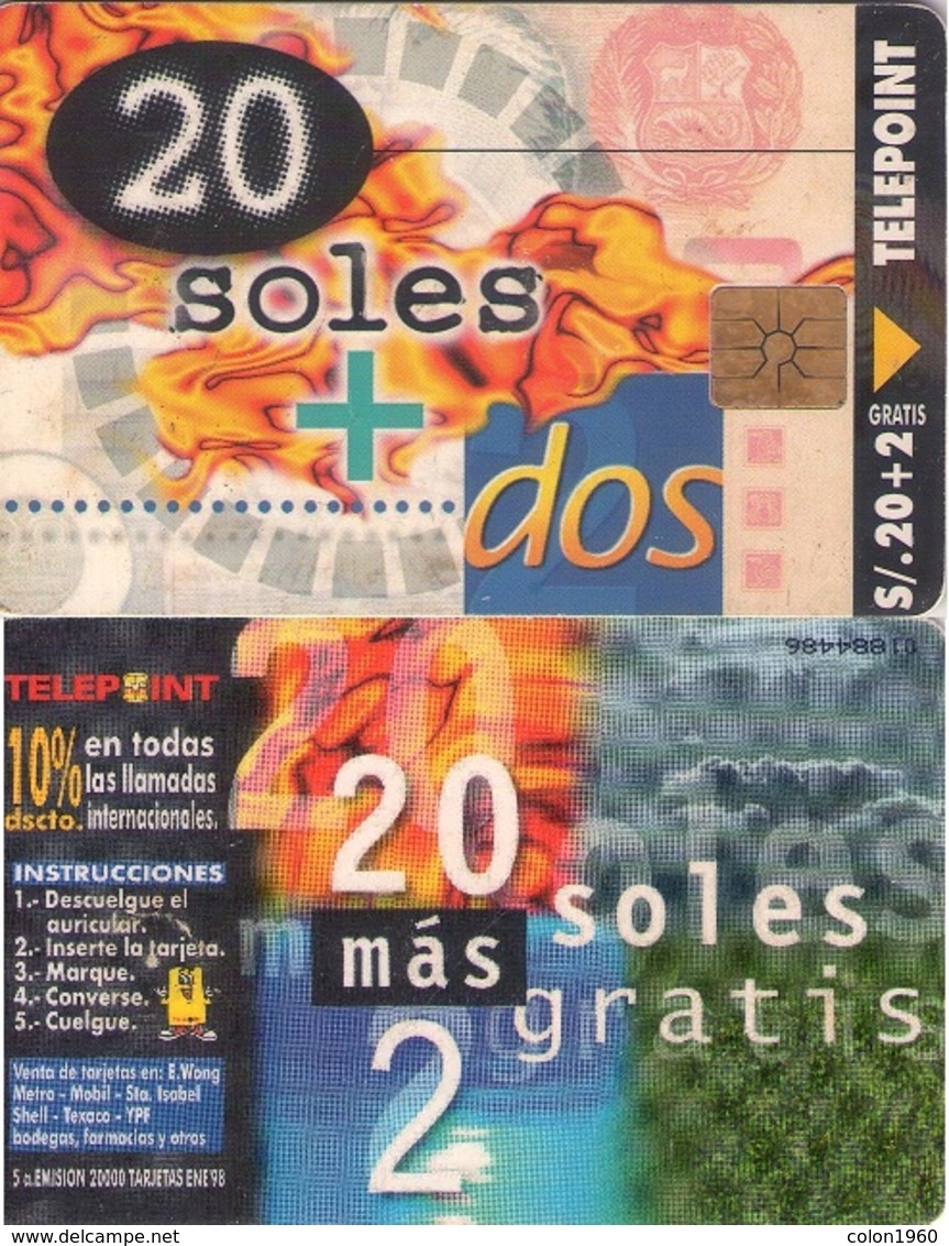 TARJETA TELEFONICA DE PERU. 20 SOLES +2. TIRADA 20000 (342) - Pérou