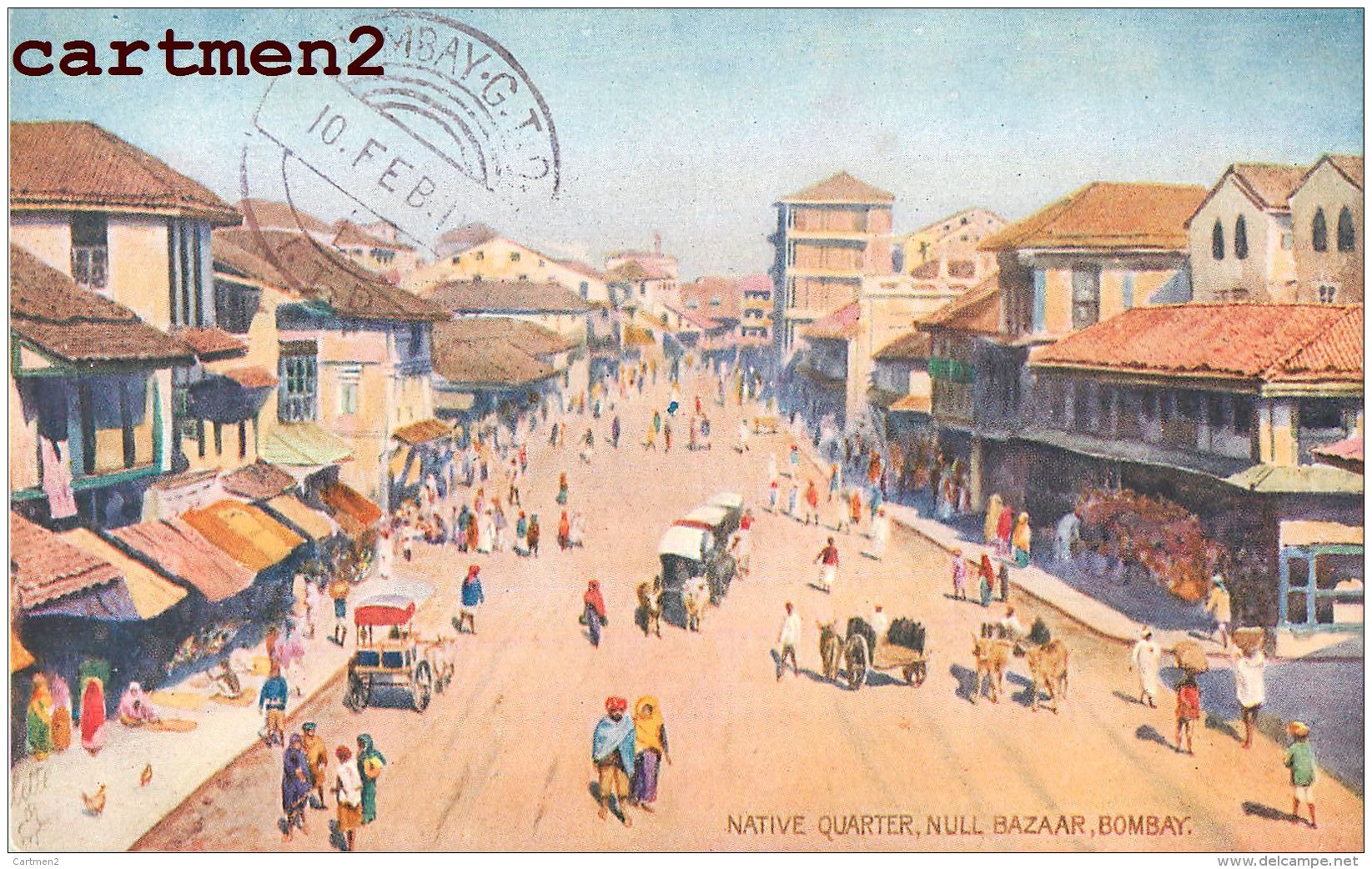 BOMBAY NATIVE QUARTER NULL BAZAAR + CACHET BOMBAY G.T.O. I.T.D. MARCOPHILIE STAMP INDIA OILETTE WIDE-WIDE-WORLD - India