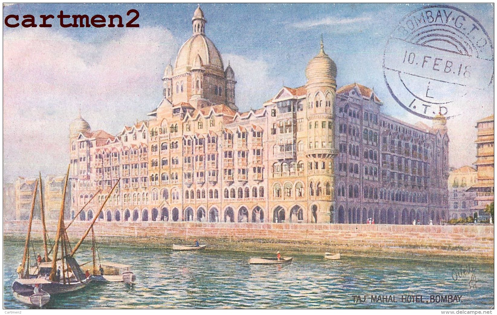 BOMBAY TAJ MAHAL HOTEL + CACHET BOMBAY G.T.O. I.T.D. MARCOPHILIE STAMP INDIA OILETTE WIDE-WIDE-WORLD - India