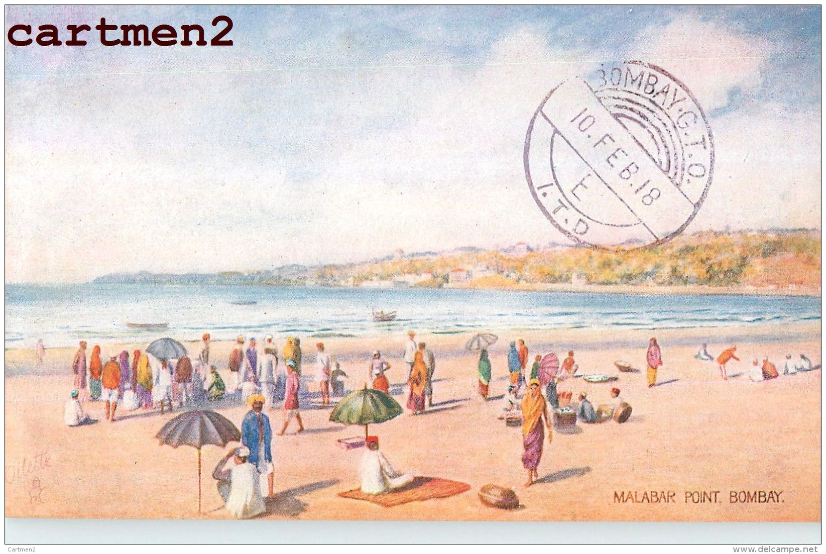 BOMBAY MALABAR POINT + CACHET BOMBAY G.T.O. I.T.D. MARCOPHILIE STAMP INDIA OILETTE WIDE-WIDE-WORLD - India