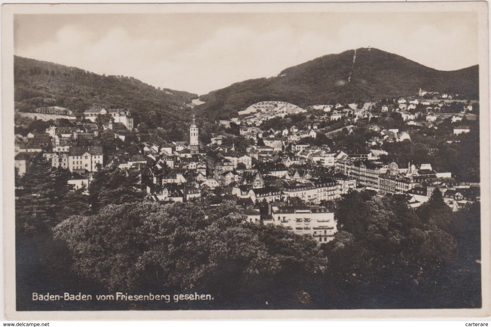 Carte Photo,allemagne,GERMANY,deutschland,BADE WURTEMBERG,baden Baden VOM FRIESENBERG GESEHEN,ville Olympique,rare - Baden-Baden