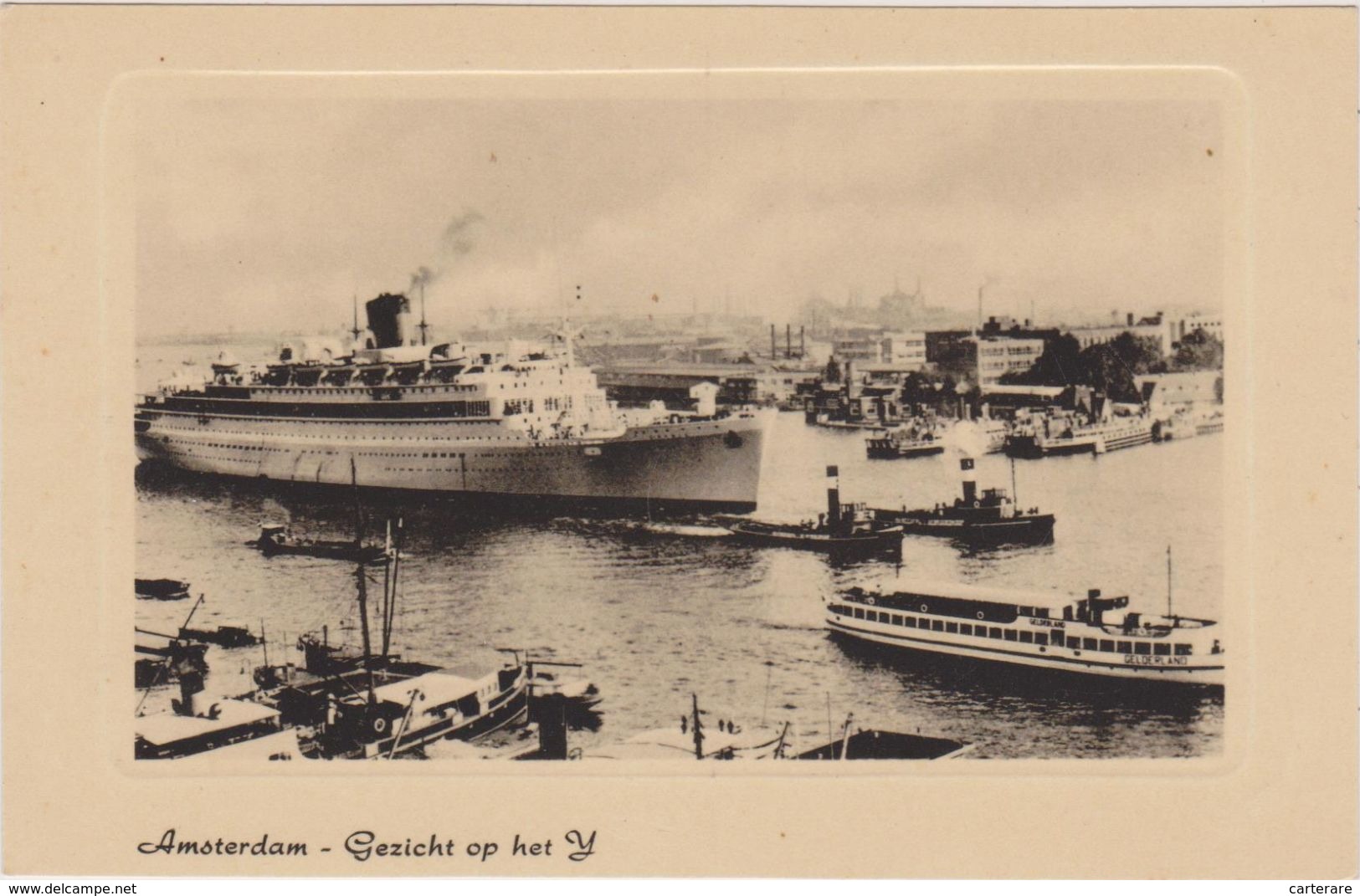 PAYS BAS,HOLLANDE SEPTENTRIONALE,HOLLAND,AMSTERDAM,WESTERTOREN,rare, Noord,port,gezicht Op Het Y,péniche,rare - Amsterdam