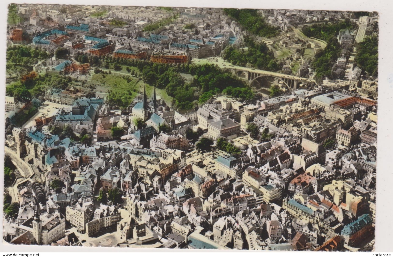 LUXEMBOURG,vue Aérienne En 1957,tampon Gare - Luxemburg - Town