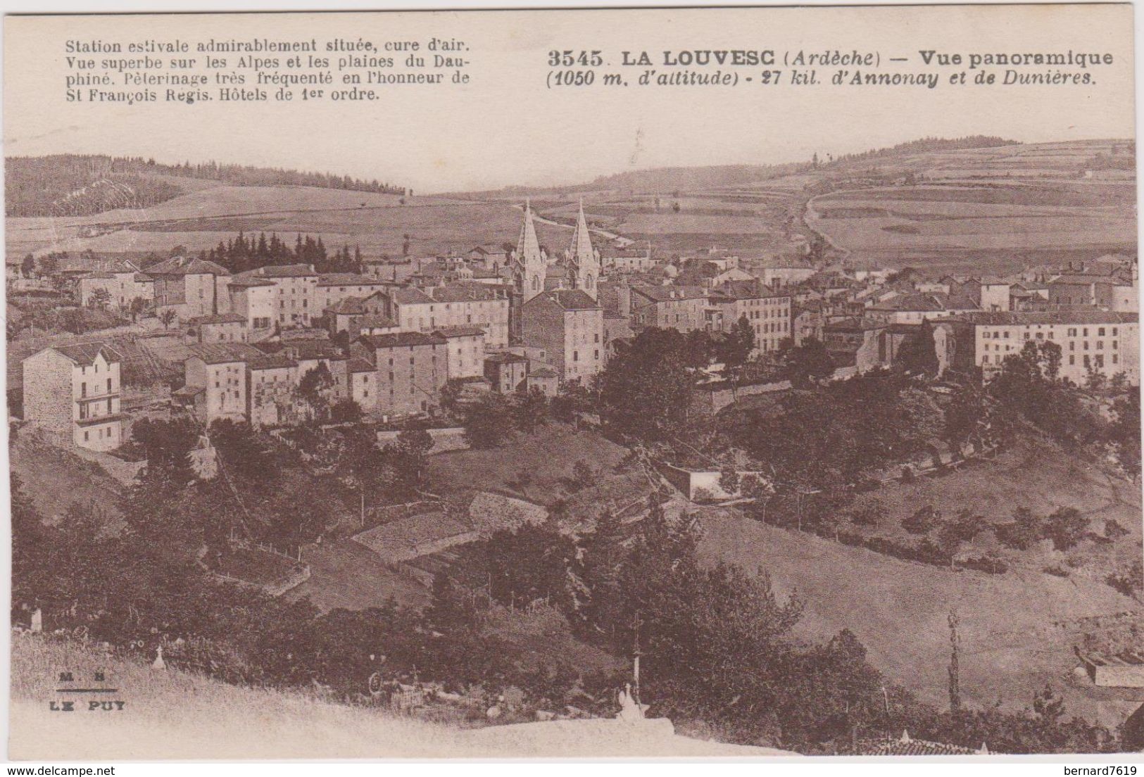 07 La Louvesc Vue Panoramique  D'annonay  Et De Dunieres - La Louvesc