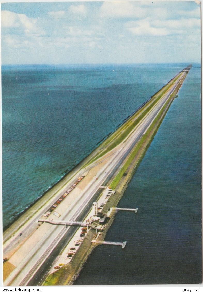 Afsluitdijk Met Monument In Vogelvlucht, Netherlands, Unused Postcard [21072] - Den Oever (& Afsluitdijk)