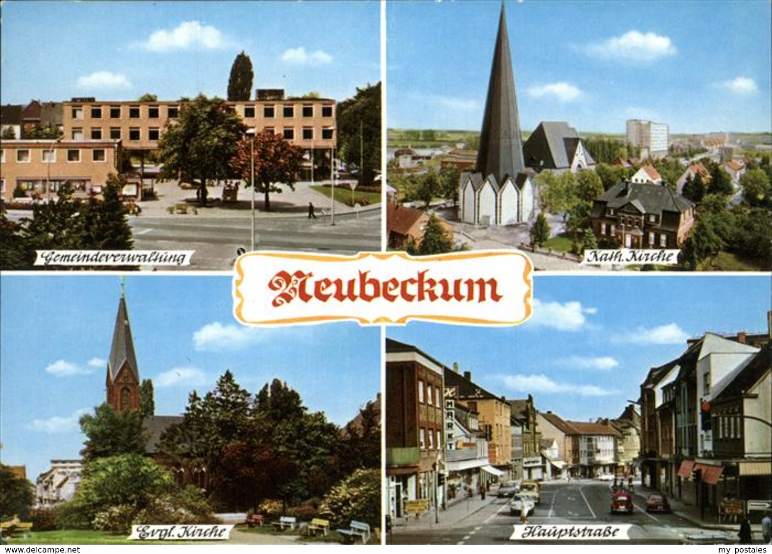 41277640 Neubeckum Hauptstr. Kath. Kirche Gemeindeverwaltung Evgl. Kirche Beckum - Beckum