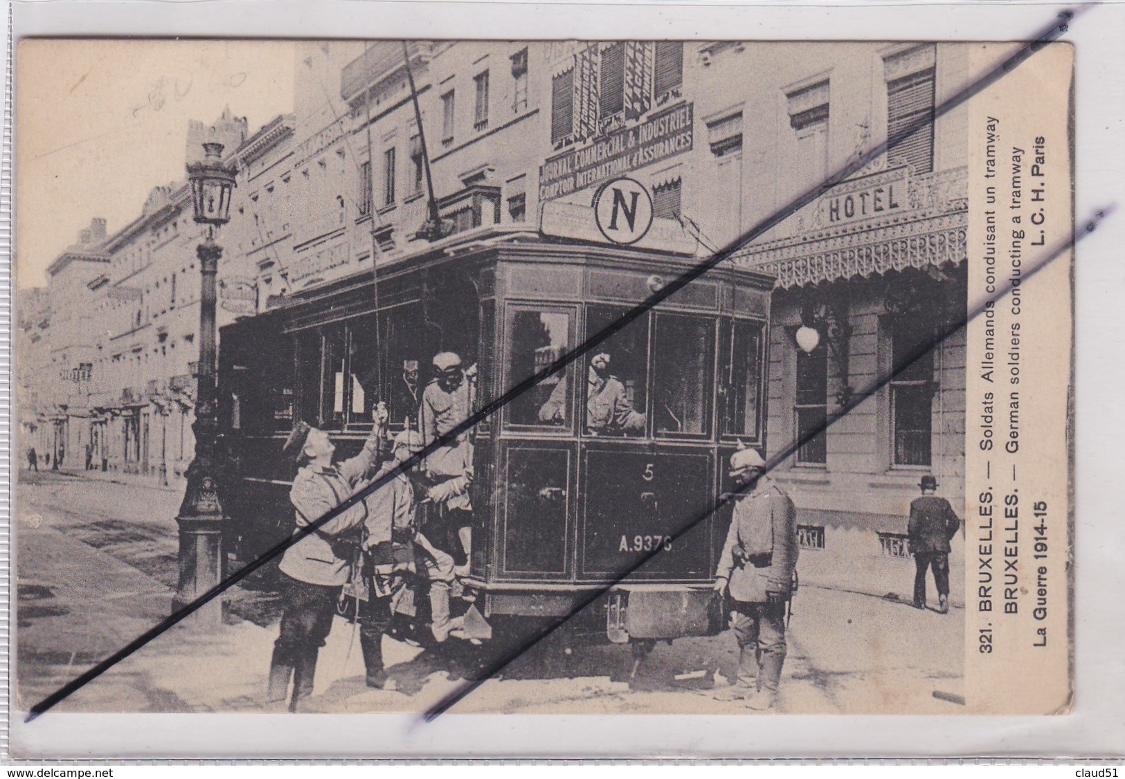 Belgique;BRUXELLES . Soldat Allemands Conduisant Un Tramway - La Guerre 1914-15. - Public Transport (surface)