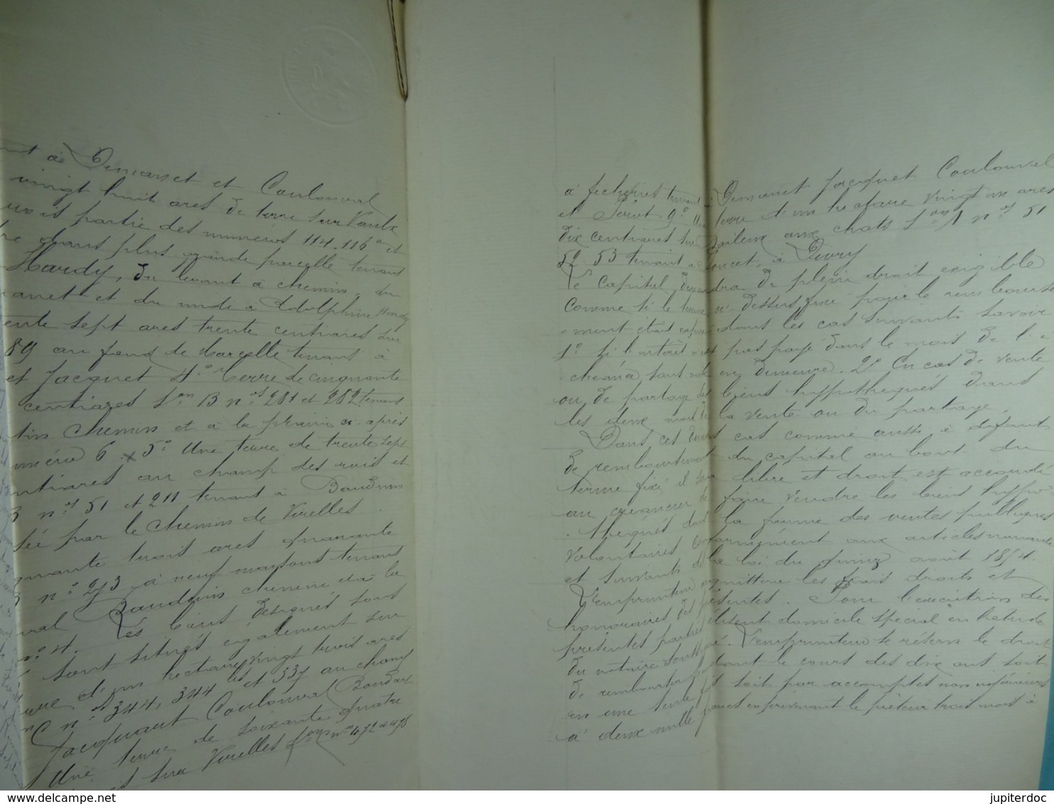 Acte Notarié 1881 Obligations Par Hardy à Tournay De Chimay /3/ - Manuscrits