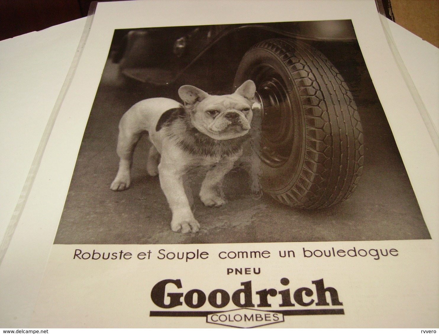 ANCIENNE PUBLICITE ROBUSTE COMME UN BOULEDOGUE  PNEU GOODRICH  1934 - Autres & Non Classés