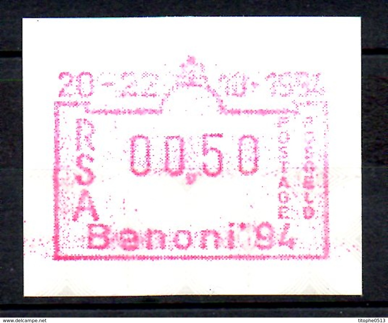 AFRIQUE DU SUD. Timbre De Distributeurs N°13 De 1994. Benomi'94. - Automatenmarken (Frama)
