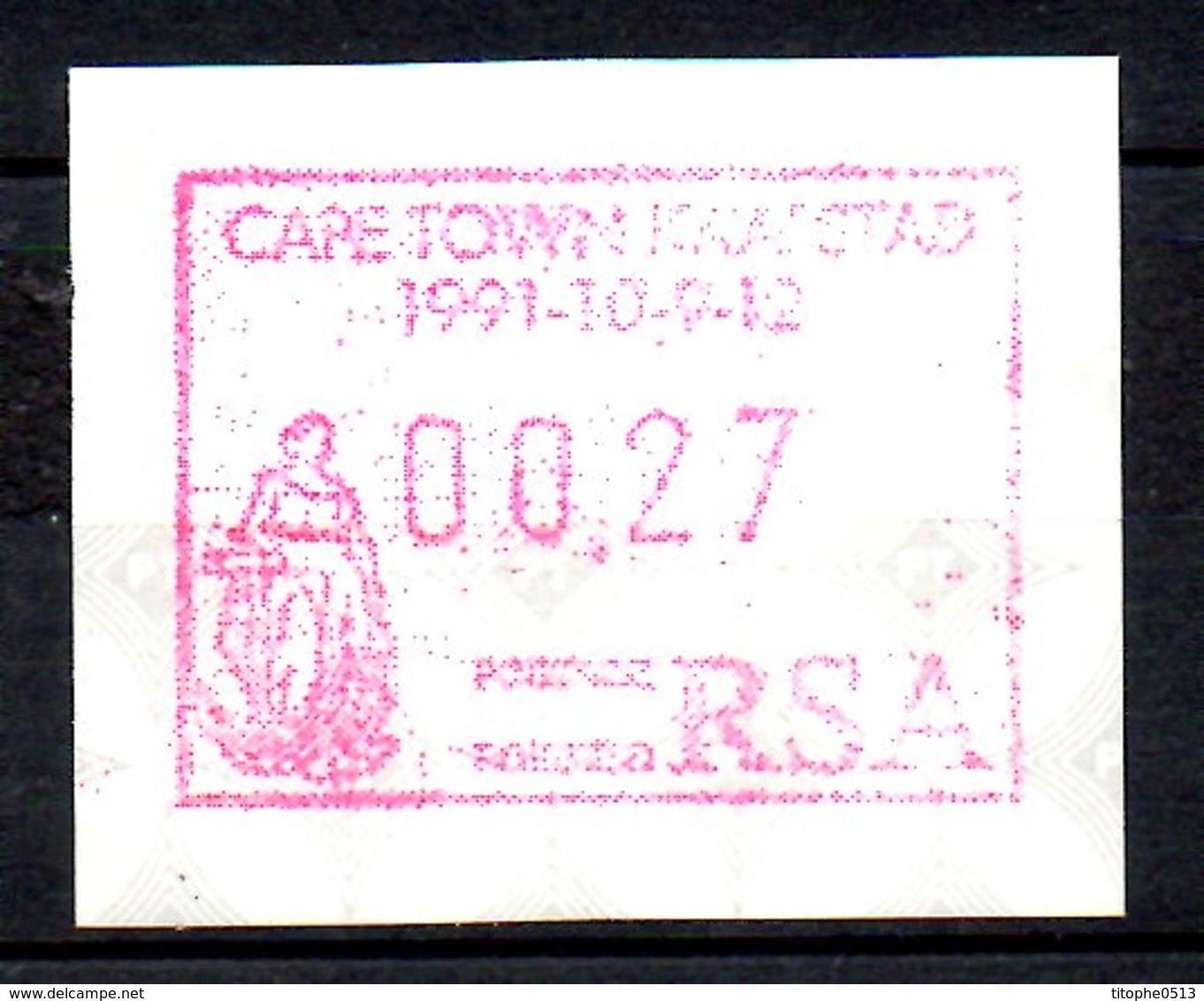 AFRIQUE DU SUD. Timbre De Distributeurs N°10 De 1991. Cape Town'91. - Automatenmarken (Frama)