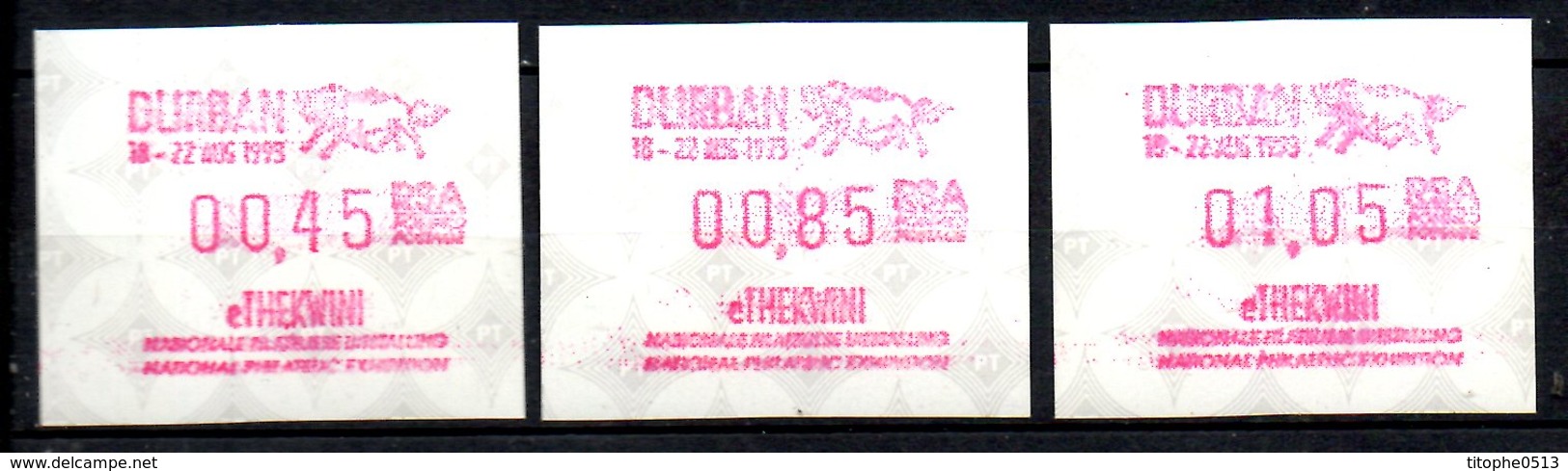 AFRIQUE DU SUD. Timbres De Distributeurs N°12 De 1993. Durban'93. - Automatenmarken (Frama)