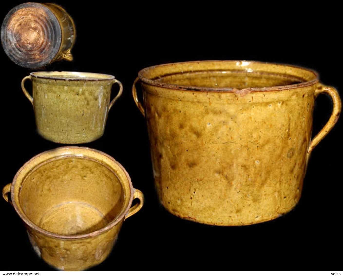 Ancienne Terre Cuite Vernissée Slovaque XIXème / Old Slovakian Clay Pot - Pop Art