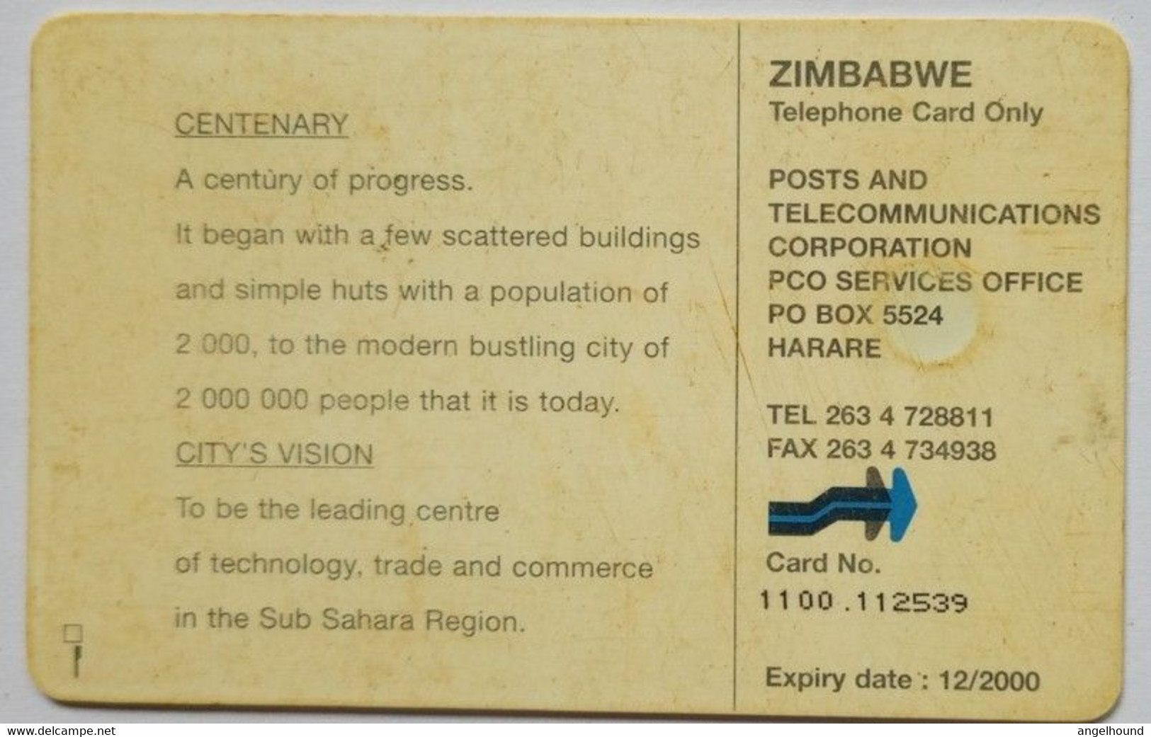 Zimbabwe  $100 " Harare" - Simbabwe