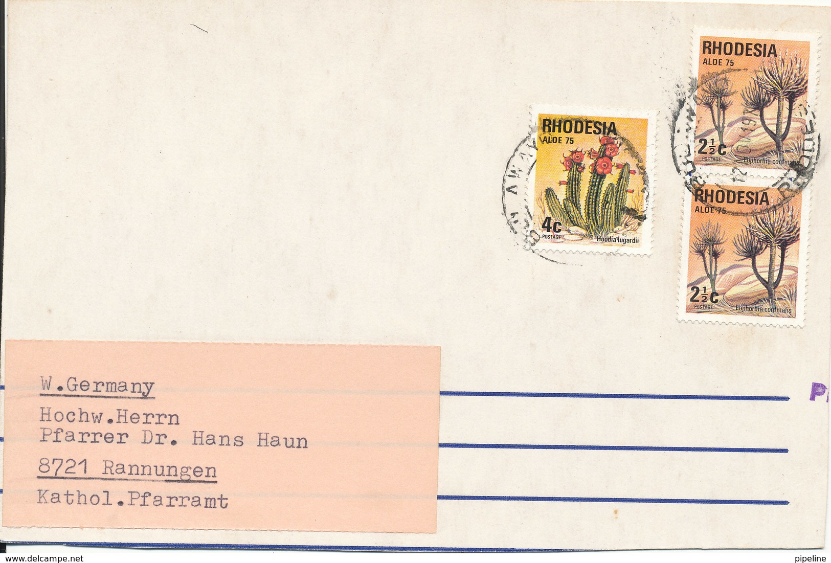 Rhodesia Card Sent To Germany 12-11-1975 - Rhodesia (1964-1980)