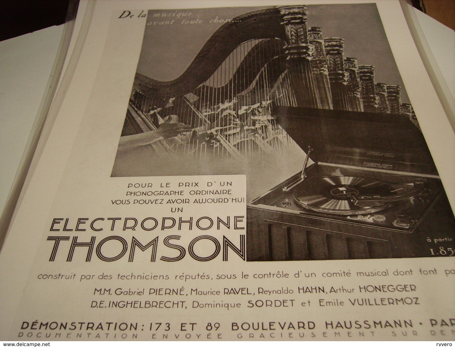 ANCIENNE PUBLICITE MACHINES ELECTROPHONE THOMSON - Other & Unclassified