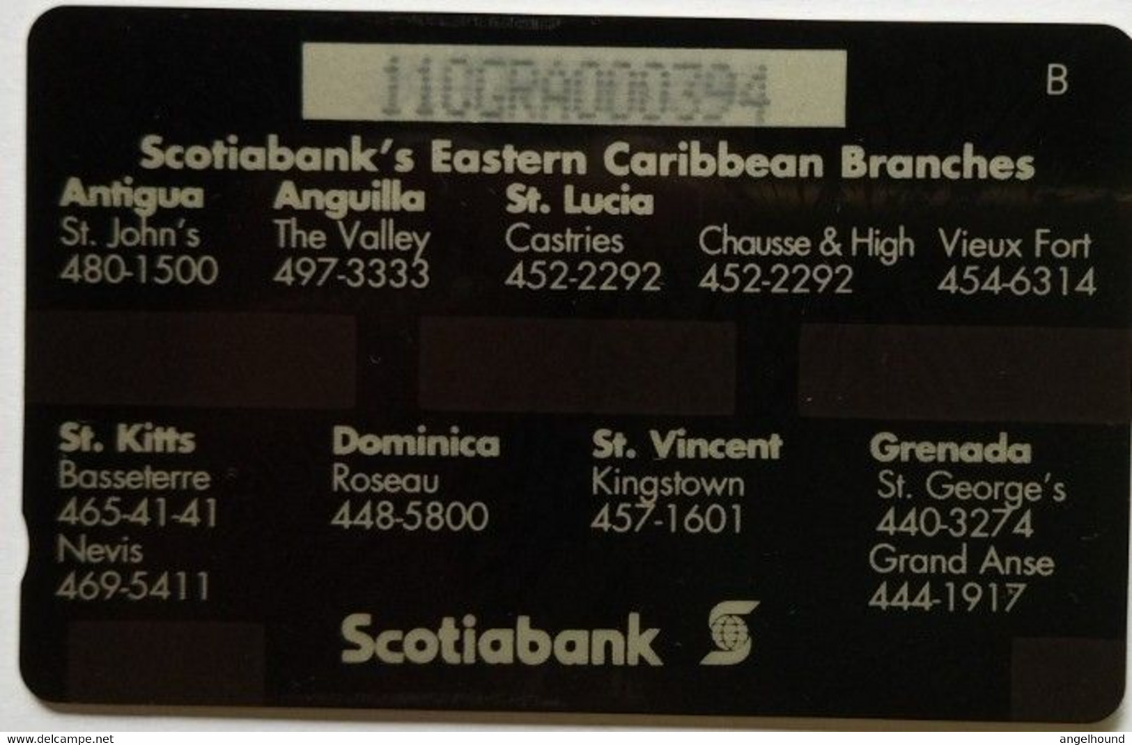 Grenada Cable And Wireless EC$20 11CGRA " Scotiabank" - Grenade