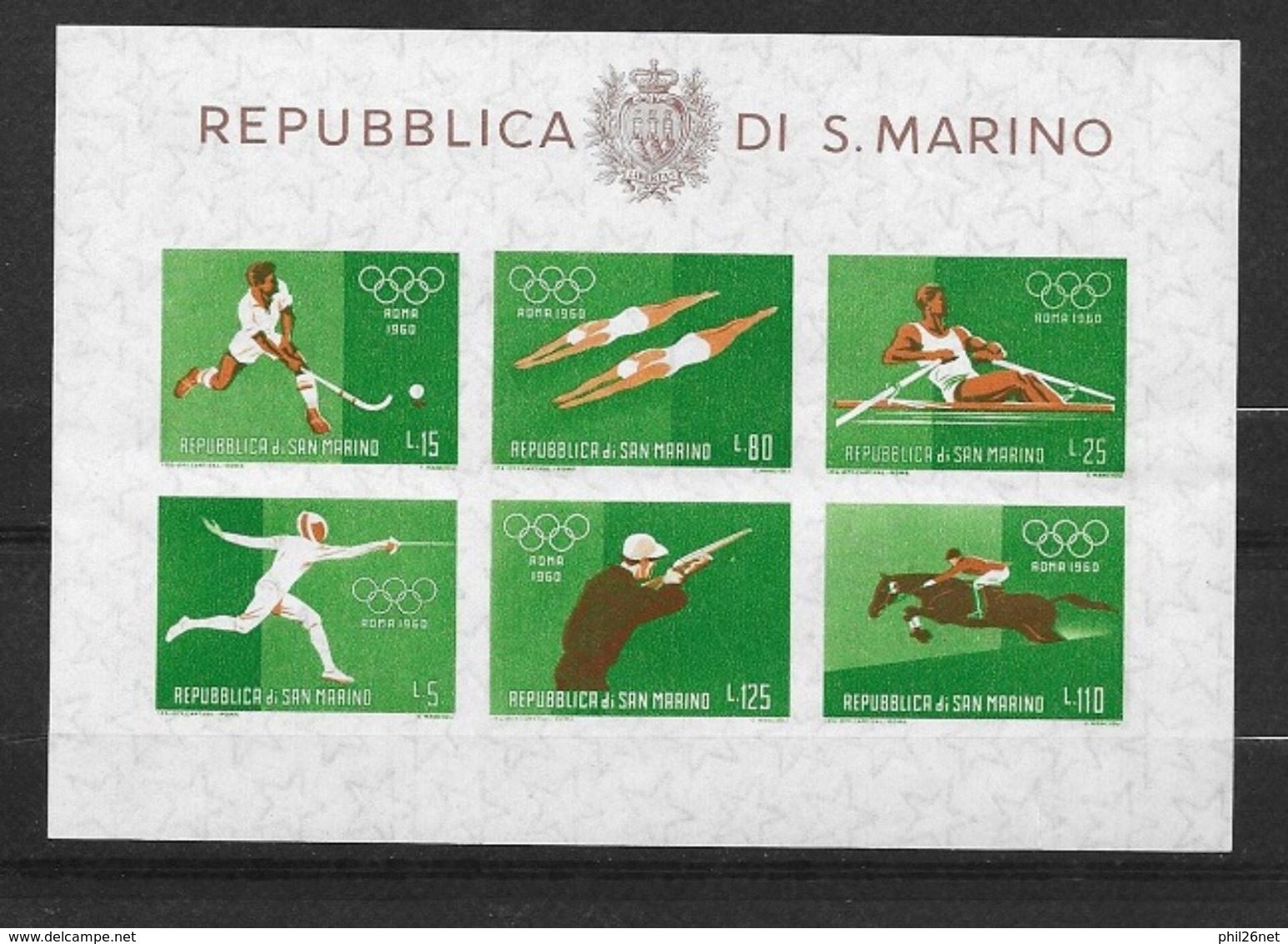 Saint Marin  Bloc N° 10  Jeux Olympiques De Rome    Neuf * *    TB  MNH  VF   - Ete 1960: Rome