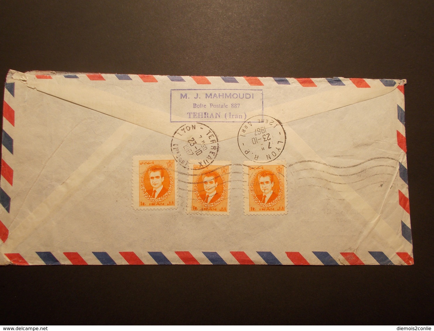 Marcophilie  Cachet Lettre Obliteration - TEHRAN Iran Destination FRANCE - 1967 - (1929) - Iran