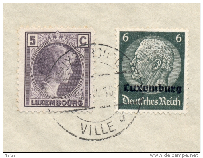 Besetzung Luxembourg - 1940 - Charlotte / Hindenburg Mixed Franking On Cover From Luxembourg To Rummelsburg - Besetzungen 1938-45