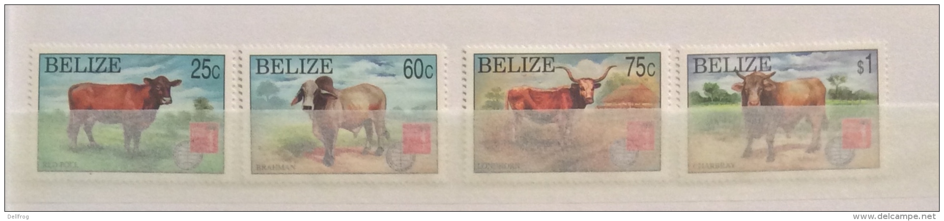 BELIZE 1997 SG 1210- 3 HONG KONG 97 CATTLE SET MNH - Belize (1973-...)