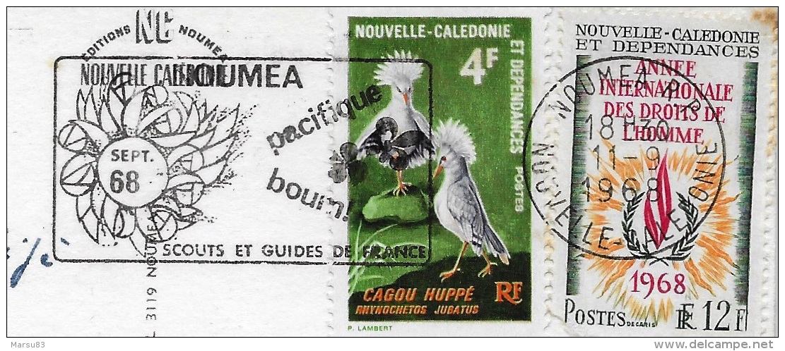 Nouméa- Plage De L'anse ** Belle Carte De 1968 ** Editions Nouméa - Cliché Léon Calé ( 2 Timbres Cotés) - Nueva Caledonia