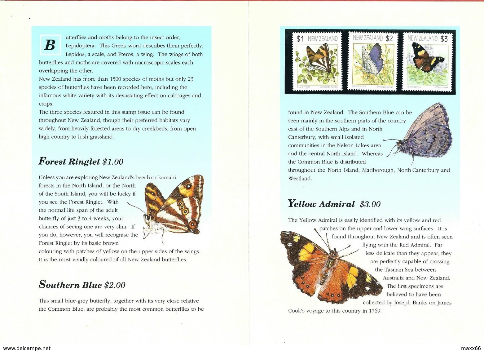 NEW ZEALAND PRESENTATION PACK - 1991 BUTTERFLIES - FOLDER - Nuova Zelanda - Presentation Packs