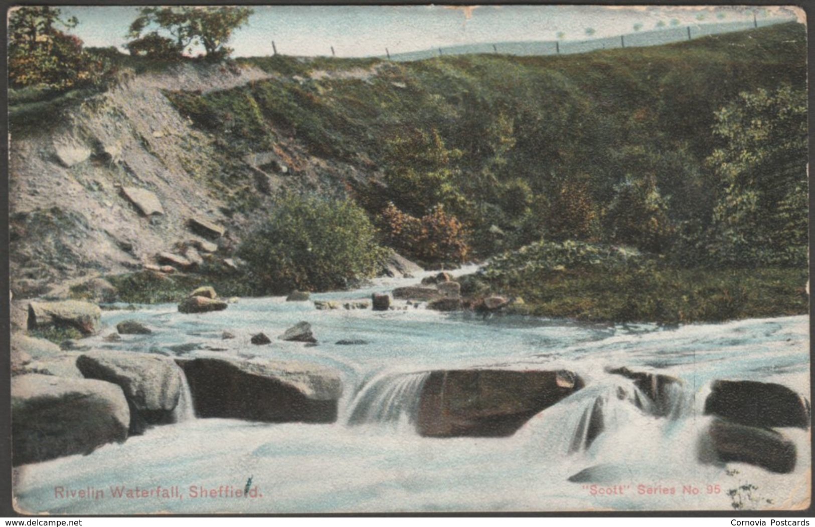 Rivelin Waterfall, Sheffield, Yorkshire, 1905 - Scott Russell Postcard - Sheffield