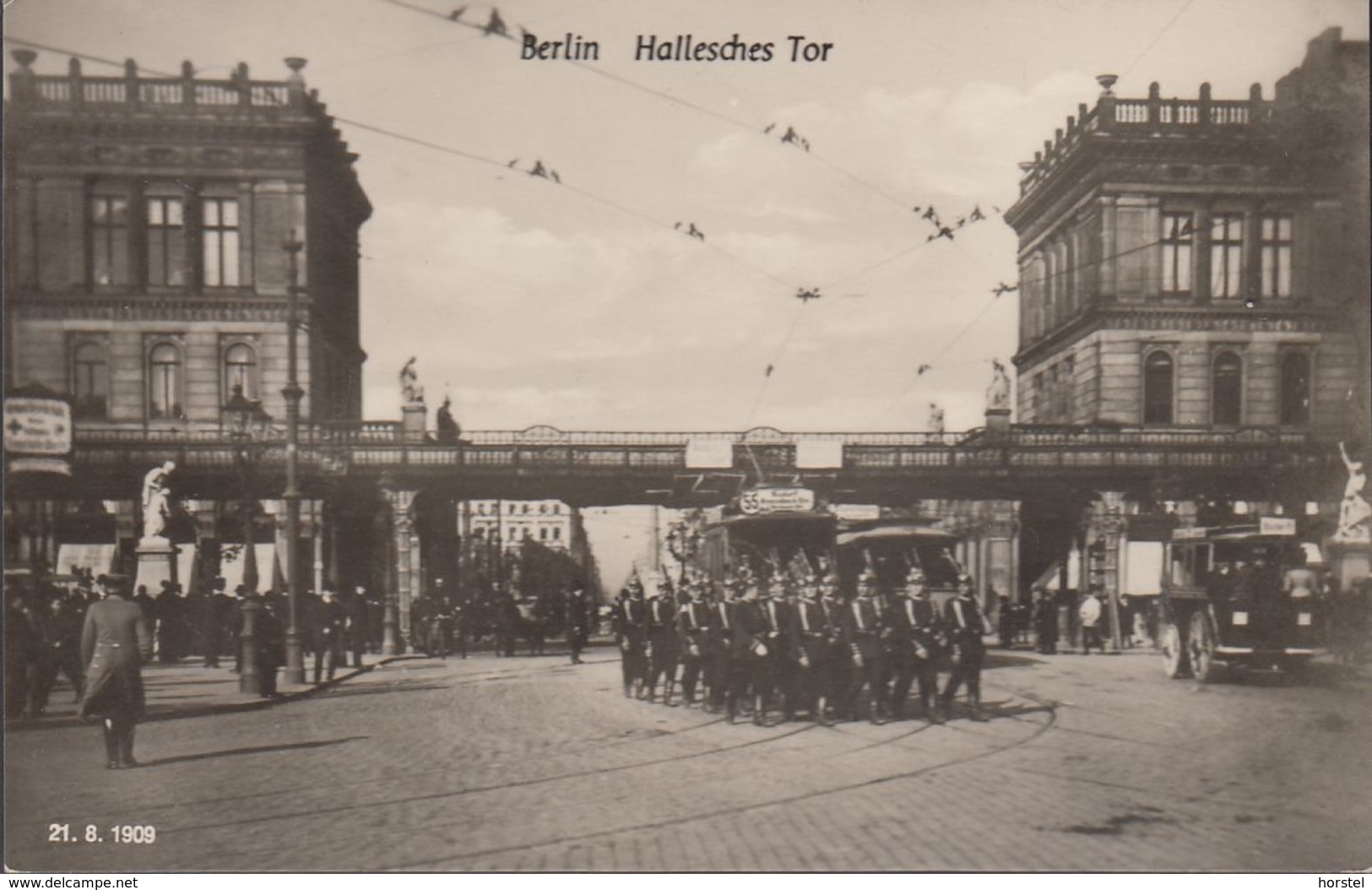 D-10963 Berlin - Hallesches Tor Mit Hochbahn- Millitärkapelle - Railway - Tram (reprint 1972) - Kreuzberg