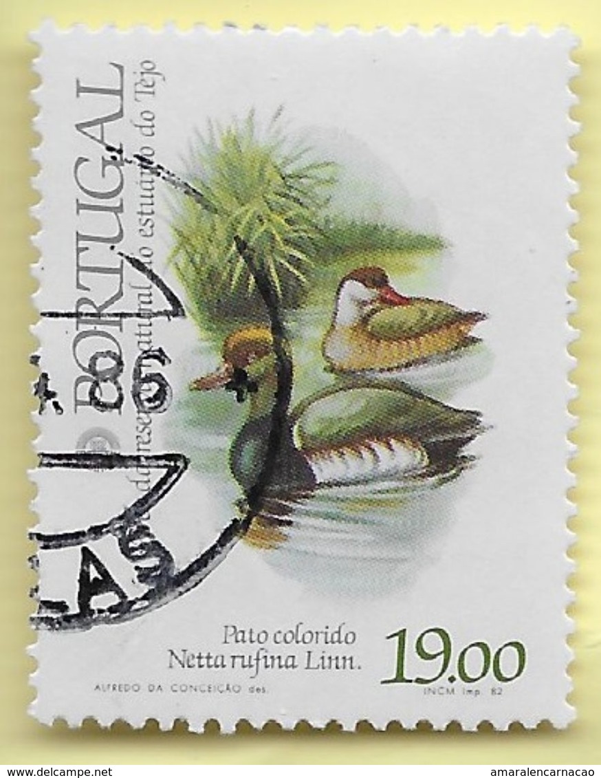 TIMBRES - STAMPS - PORTUGAL - 1982 - OISEAUX DE RESERVE NATURELLE DU TAGE - TIMBRE OBLITÉRÉ - Usati