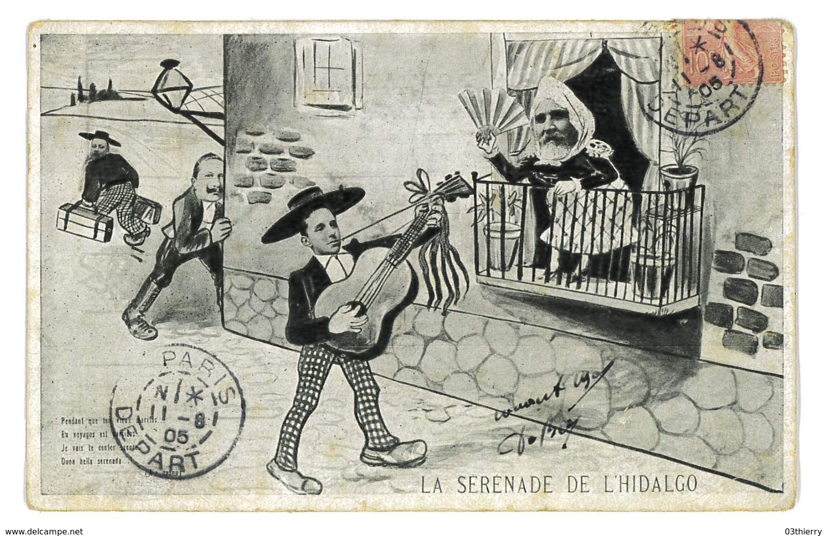 CPA DESSIN NEMO LA SERENADE DE L'HIDALGO Loubet Et Alphonse XIII Caricature Politique Satirique Illustrateur - Lion