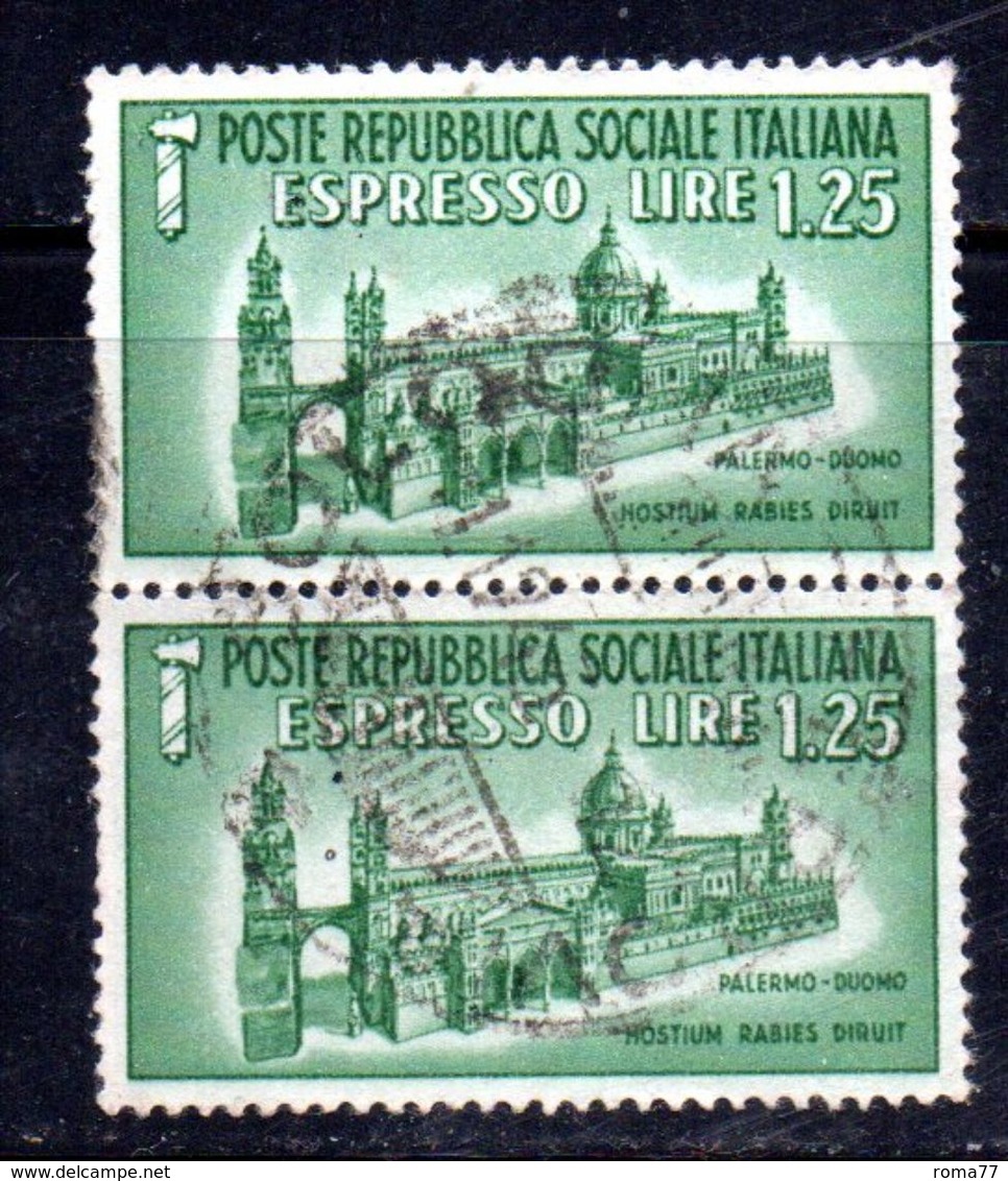 XP3910 - R.S.I. 1944 , Espresso Sassone N. 23 Usato : Coppia . Duomo - Eilsendung (Eilpost)