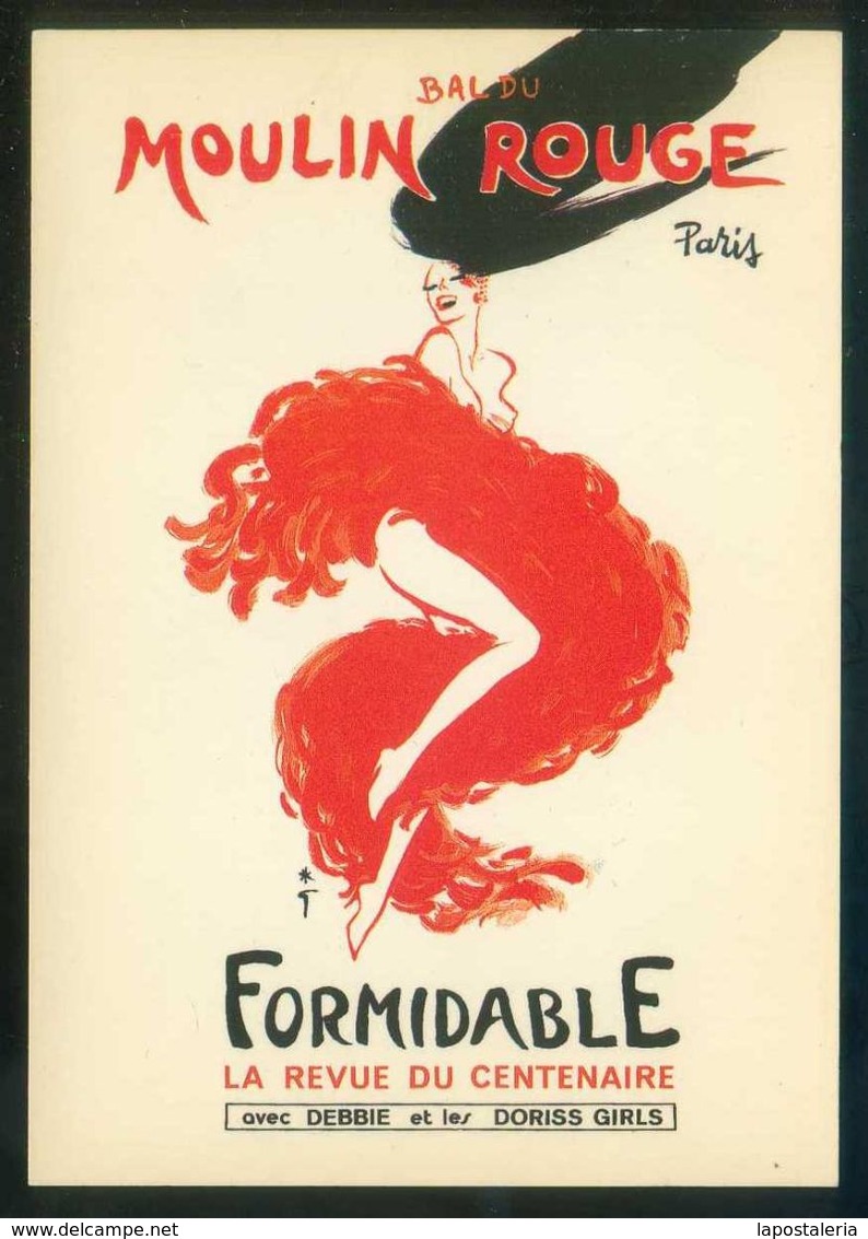 Ilustra: René Gruau. *Paris. Bal Du Moulin Rouge. Tous Les Soirs Formidable...* Nueva. - Otros & Sin Clasificación