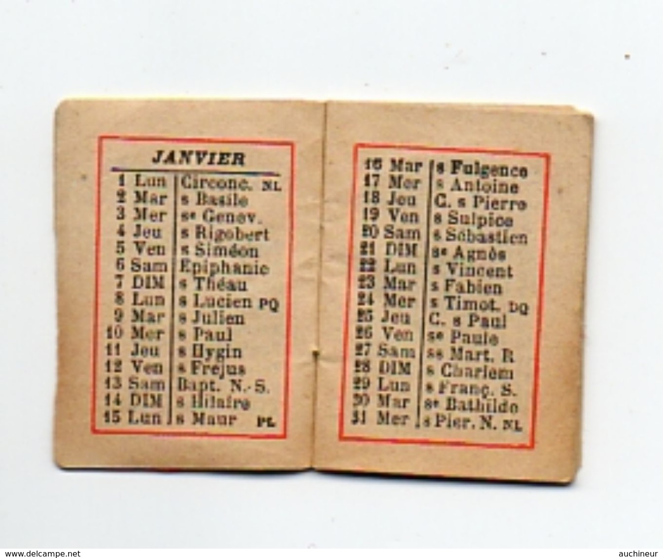 Calendrier De Poche 1900, Petit Almanach 3 X 4,2 Cm - Petit Format : ...-1900