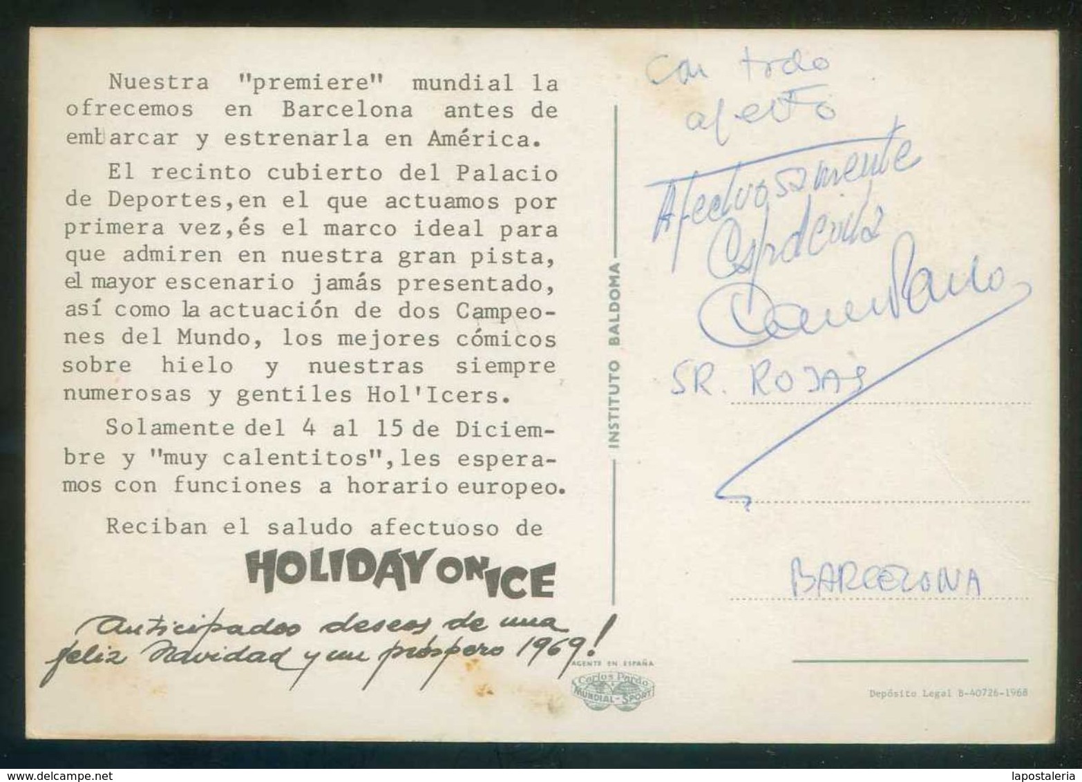 *Holiday On Ice* Barcelona Navidad 1968. Dep. Legal B. 40726-1968. - Otros & Sin Clasificación