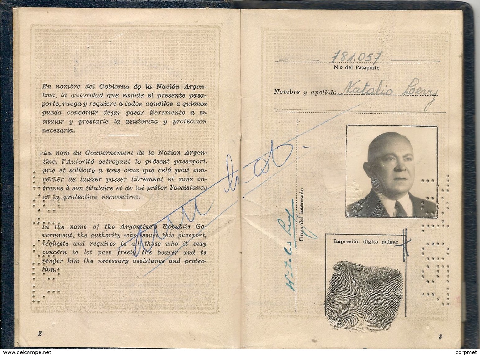 ARGENTINA 1956 PASSPORT- PASSEPORT -multiple VISAS And STAMPS  ISRAEL - POLAND - TURKEY - VENEZUELA -USA - BRASIL- AUSTR - Historische Dokumente