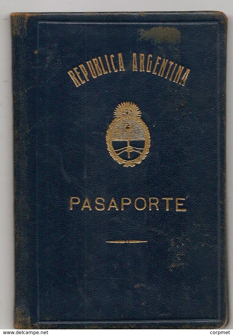 ARGENTINA 1956 PASSPORT- PASSEPORT -multiple VISAS And STAMPS  ISRAEL - POLAND - TURKEY - VENEZUELA -USA - BRASIL- AUSTR - Historical Documents