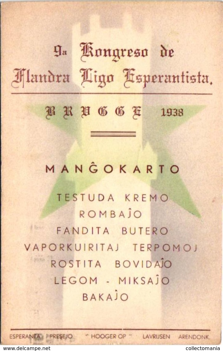 2 CPA  Esperanto L. Zamenhof Photo Kongreso De Flandra Ligo Esperantista  Brugge  1938 - Esperanto