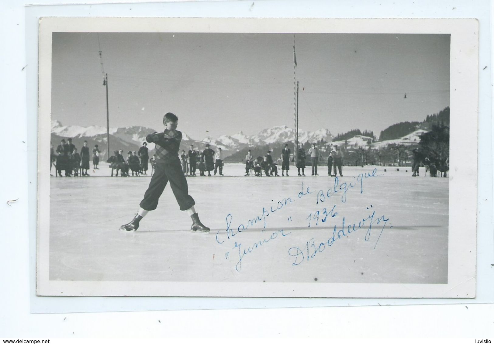 Villars Sur Ollon Palace Souvenir De L'exhibition De Patinage Artistique 1937 Champion De Belgique Junior - Ollon