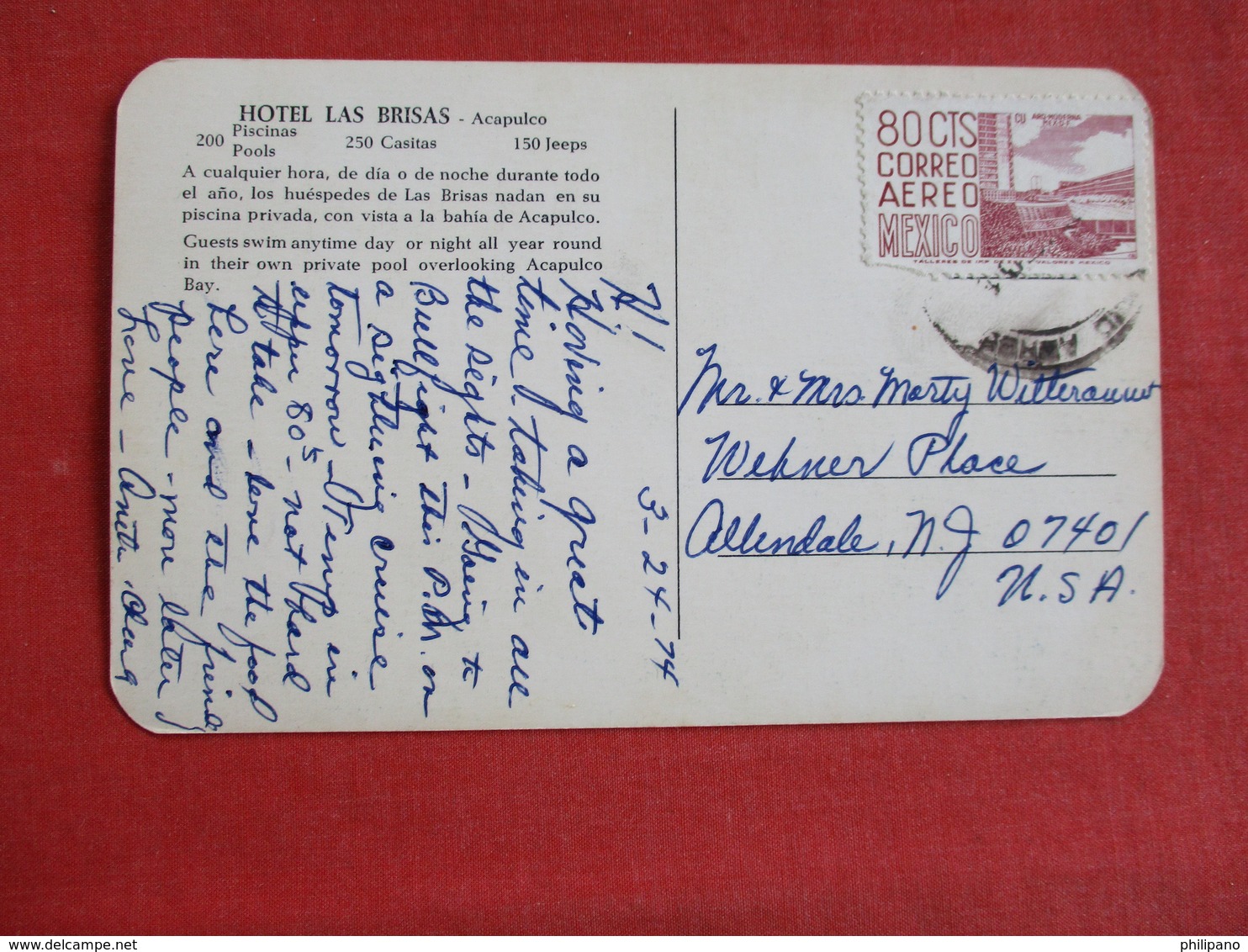 Female Bathing Suit ----Pool Hotel Las Brisas Acapulco Mexico  Stamp & Cancel -   -ref 2914 - Pin-Ups