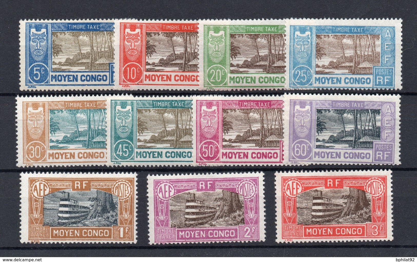 !!! PRIX FIXE : CONGO, SERIE DE TAXES N°12/22 NEUVE * - Unused Stamps