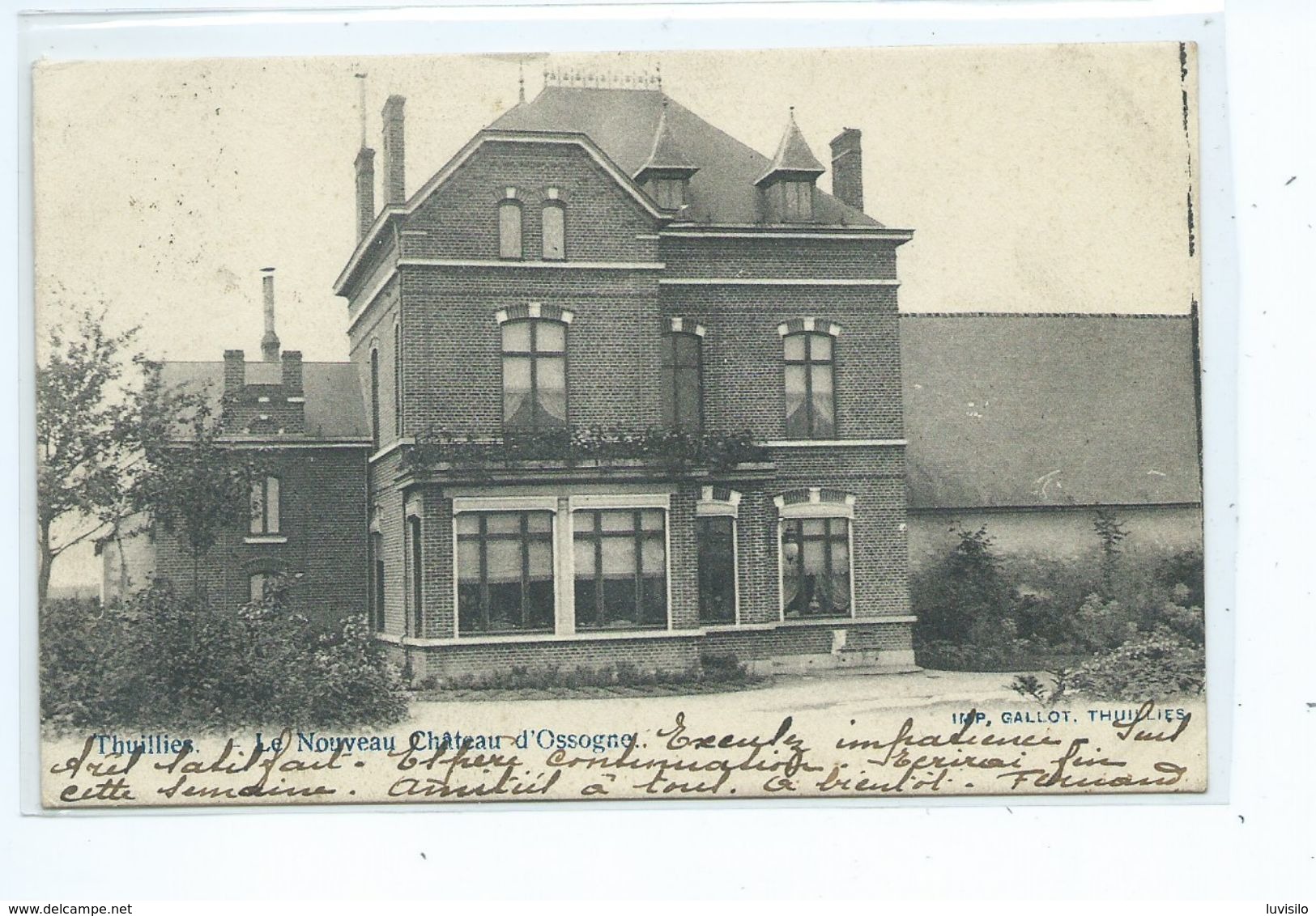 Thuillies Nouveau Château D'Ossogne ( Carte 1900 - Rare ) - Thuin