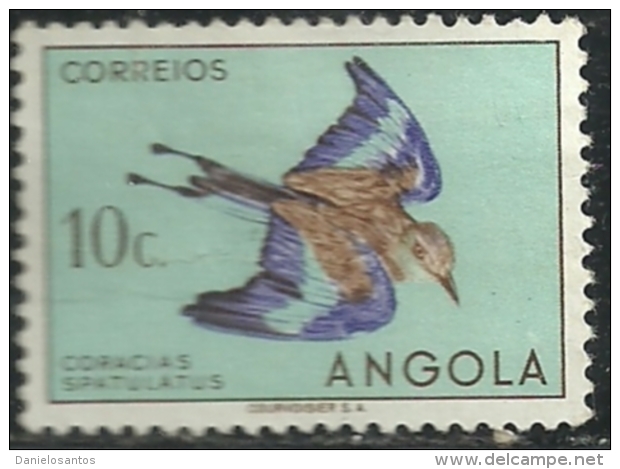 Angola 1951 Birds In Natural Colors A32 Racquet Tailed Roller MLH - Cuckoos & Turacos