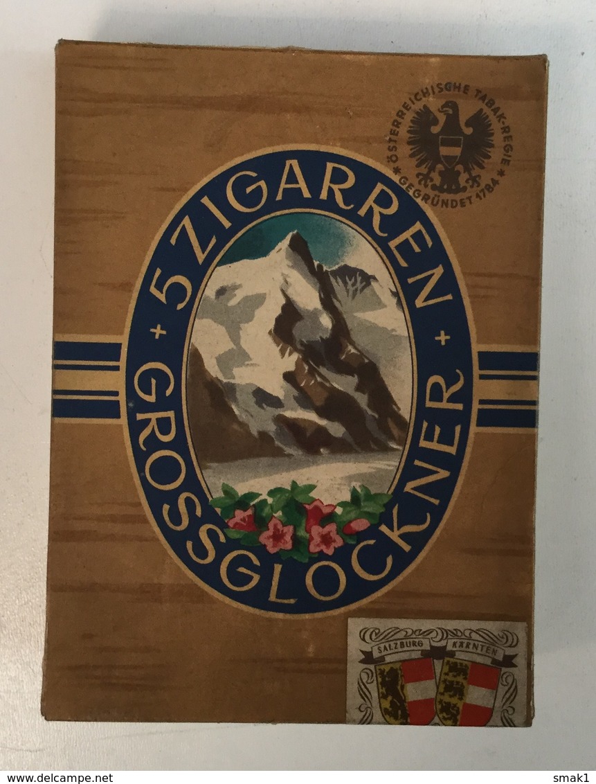 EMPTY  TOBACCO  BOX   GROSSGLOCKNER  5 ZIGARREN - Boites à Tabac Vides
