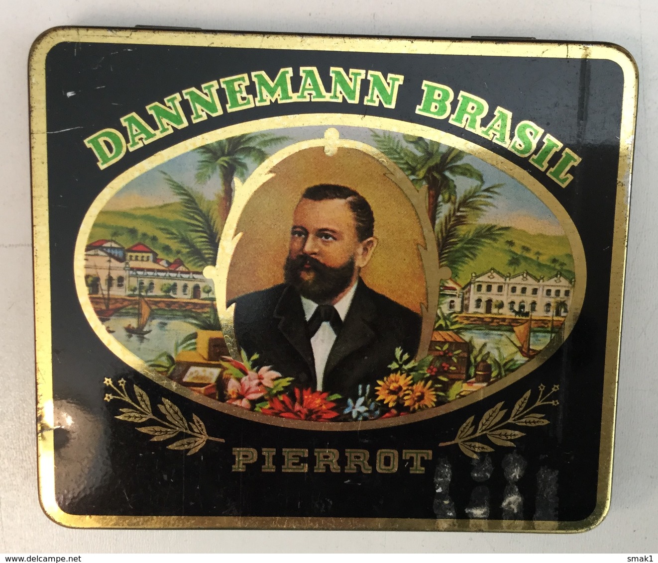 EMPTY  TOBACCO  BOX    TIN     DANNEMANN BRASIL  PIERROT - Schnupftabakdosen (leer)