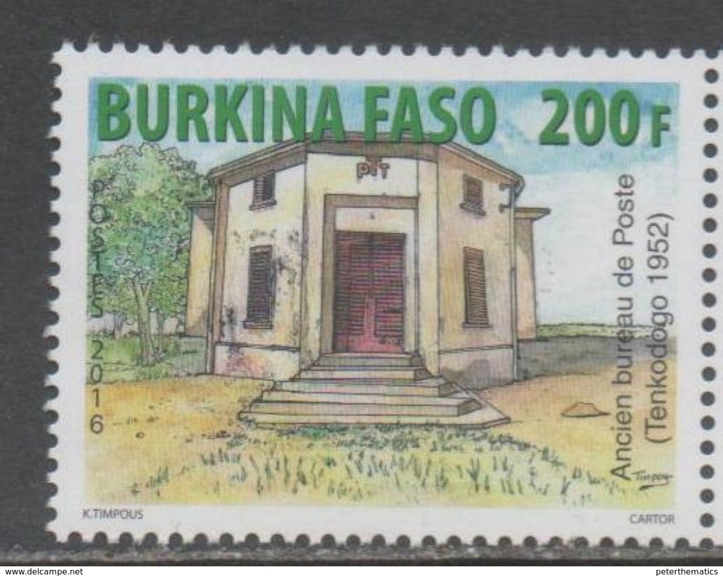 BURKINA FASO, 2016, MNH, OLD PST OFFICE, TENKODOGO, 1v, SCARCE - Post