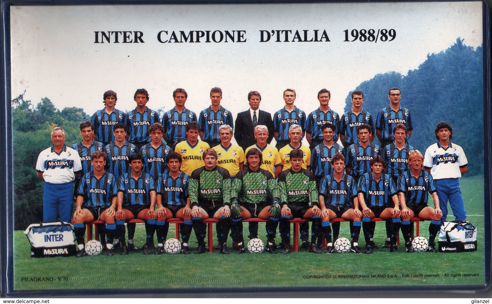 Italia 1989 INTER Campione D'Italia Di Calcio 1988 - 1989 18 Buste FDC Filagrano + 1 Cartolina In Comodo Contenitore - Famous Clubs