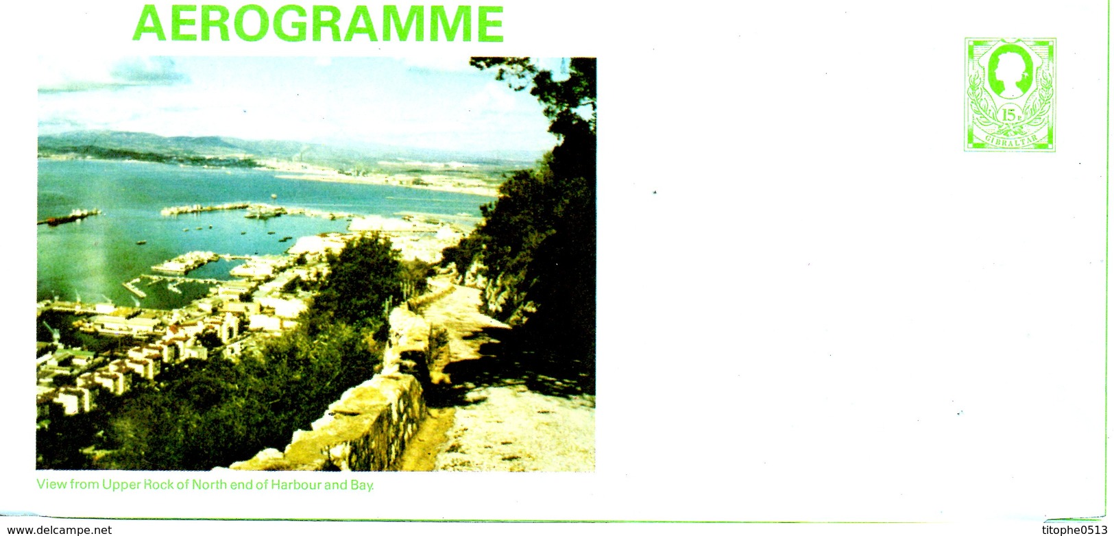 GIBRALTAR. Aérogramme Neuf. View From Upper Rock Of North End Of Harbour And Bay. - Gibraltar