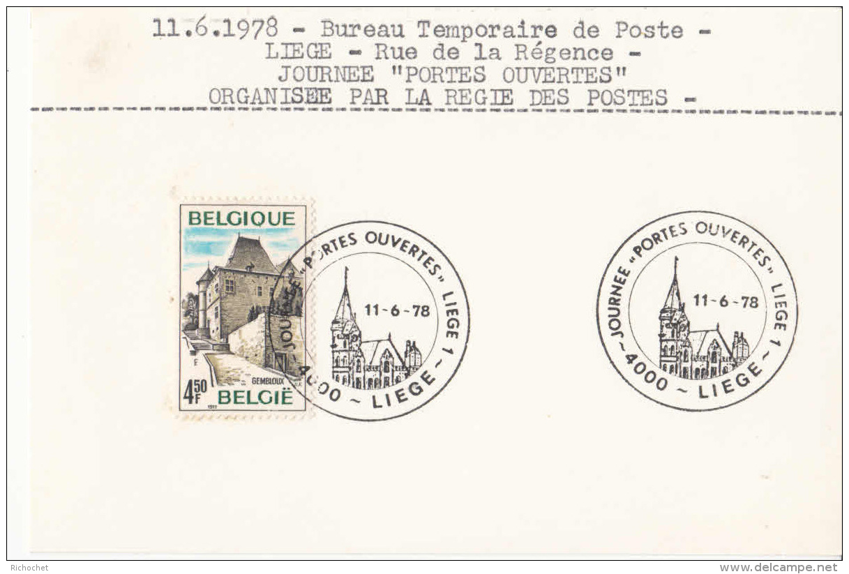 Belgique - Bureau De Poste Temporaire - Liège - Rue De La Régence - Journée "Portes Ouvertes" - Bureaux De Passage